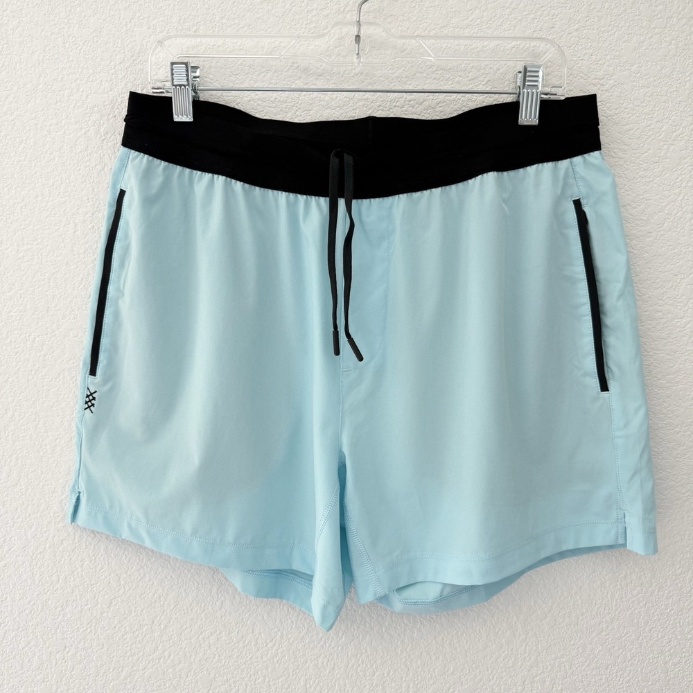 Rhone Mens Mako Tech Unlined 5" Shorts Large Light Blue Lightweight Stretch